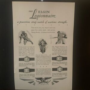 Vintage 1928 Elgin Watch The Legionnaire Ad Advertisement